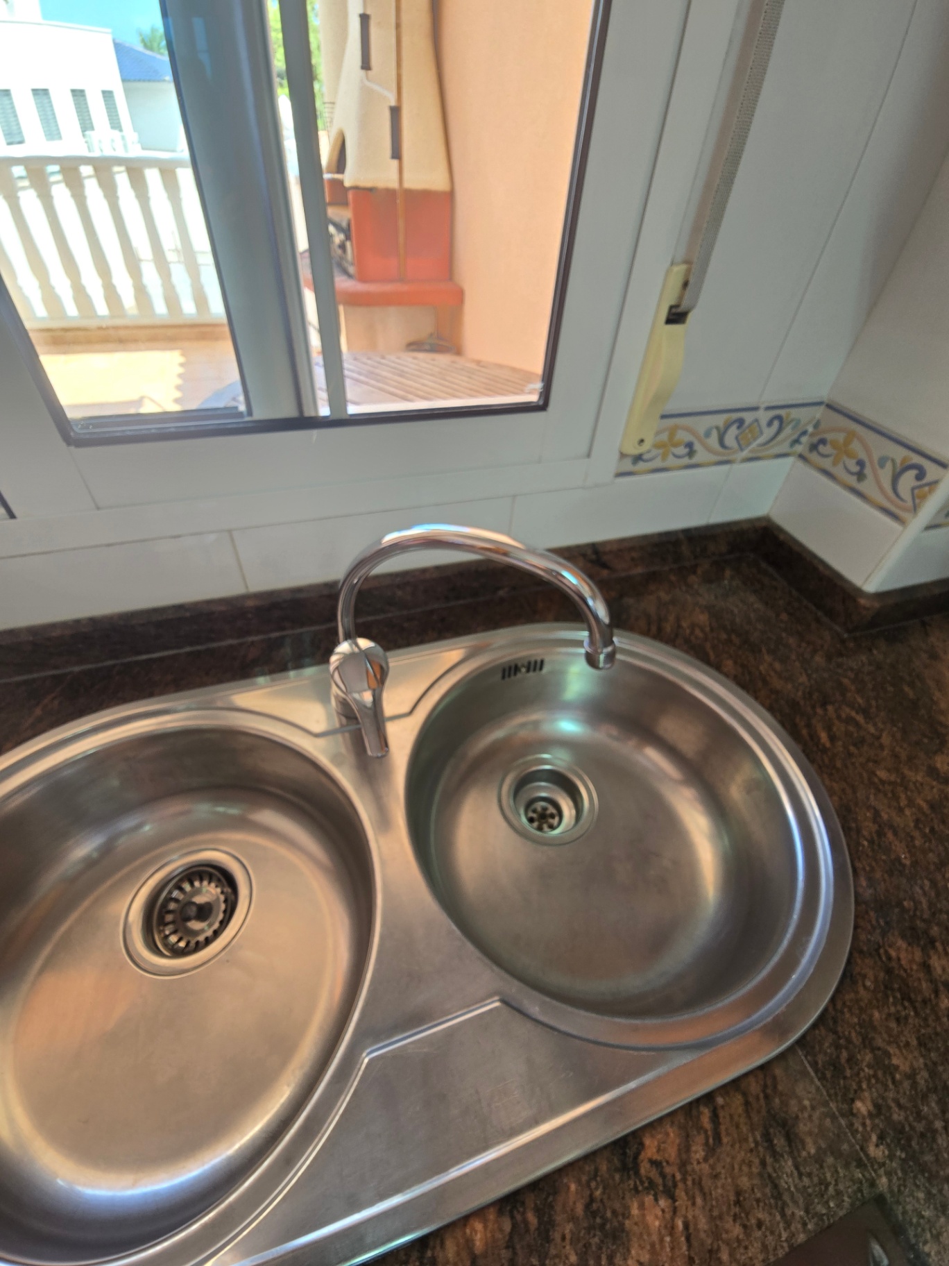 Polished kitchen sink
